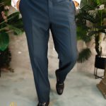 Pantaloni eleganti, blu navy, vestibilità regolare - PN825