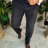 Pantaloni eleganti, Negru cu dungi, Regular-Fit - PN828