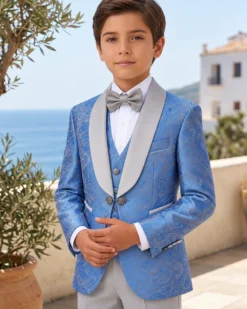 Autre point de vue sur le principe Costum bleu ceremonie copii set 4 piese - K5272-16