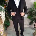Black Groom/Groomsman Suit, Jacket, Waistcoat, Trousers, Bow Tie - C4965
