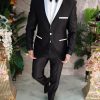 Costum negru/alb NAS/MIRE, Sacou, Pantalon, Papion- C4963