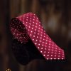 Cravata de bărbați, Visinie cu model punctat- CV1017