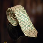 Men's gold patterned tie - CV1016