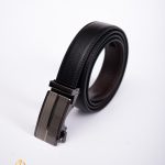 Curea din piele neagra, catarama automata- CP461