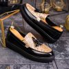 Mocasini de barbati casual, negri lacuiti cu sclipici , talpa inalta ultra-usoara – AD702