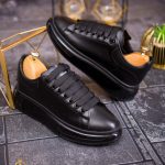Teniși de bărbați cu talpa înaltă, negri, ultra-light – AD638