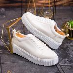 Men's white-ivory ultra-light high-sole trainers – AD633