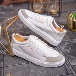 Scarpe da tennis da uomo con suola alta, bianche, ultraleggere – AD642