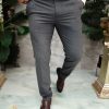 Pantaloni eleganți de bărbați, Gri, Slim Fit si Conici - PN668