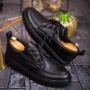 Mocasini de barbati casual, negri cu șiret, talpa inalta ultra-usoara – AD654