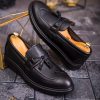 Mocasini de barbati casual, negri lăcuiti, talpa inalta ultra-usoara – AD662