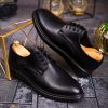 Mocasini de barbati casual, negri, cu șiret, talpa inalta ultra-usoara – AD667