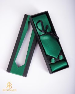 Alternative view of Set Cravata, batista si butoni, verde - CV1019