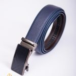 Bracelet en cuir bleu, boucle automatique - CP463