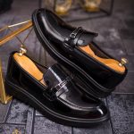 Mocasini de barbati casual, negri, talpa inalta ultra-usoara – AD678