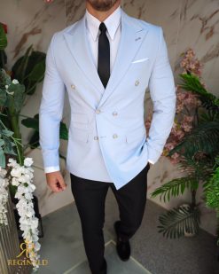 Alternative view of Sacou de bărbați, Double Breasted, Lila, Slim Fit - SC923