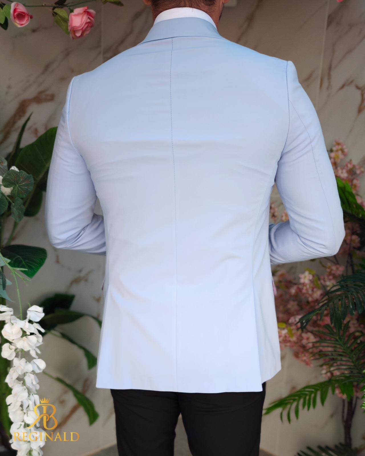 Sacou de bărbați, Double Breasted, Lila, Slim Fit - SC923 - imagine 5