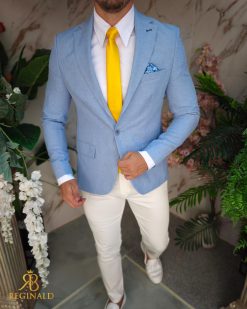 Sacou de bărbați, Slim Fit, Bleu pal- SC931