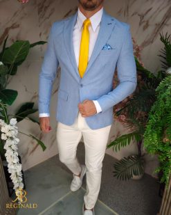 Alternative view of Sacou de bărbați, Slim Fit, Bleu pal- SC931