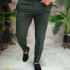 Pantaloni eleganți de bărbați, Verzi, Slim Fit si Conici - PN839