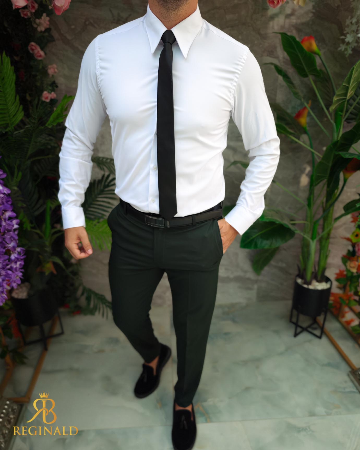 Tinuta 4 piese: Pantalon-Camasa-Cravata-Curea - TN122 - imagine 2