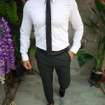 Ensemble 4 pièces : pantalon, chemise, cravate, ceinture - TN122