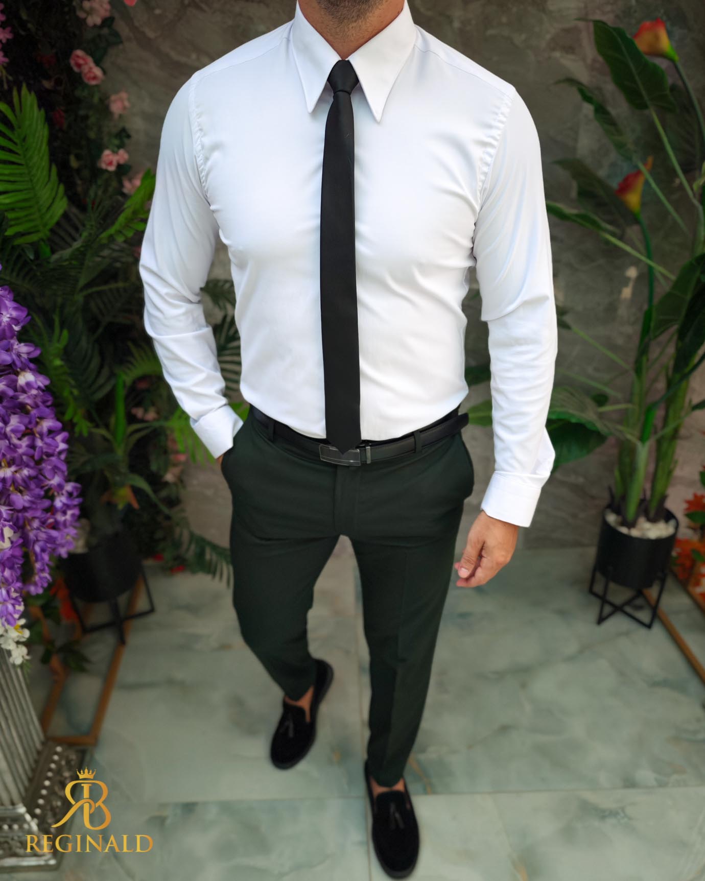 Tinuta 4 piese: Pantalon-Camasa-Cravata-Curea - TN122 - imagine 3