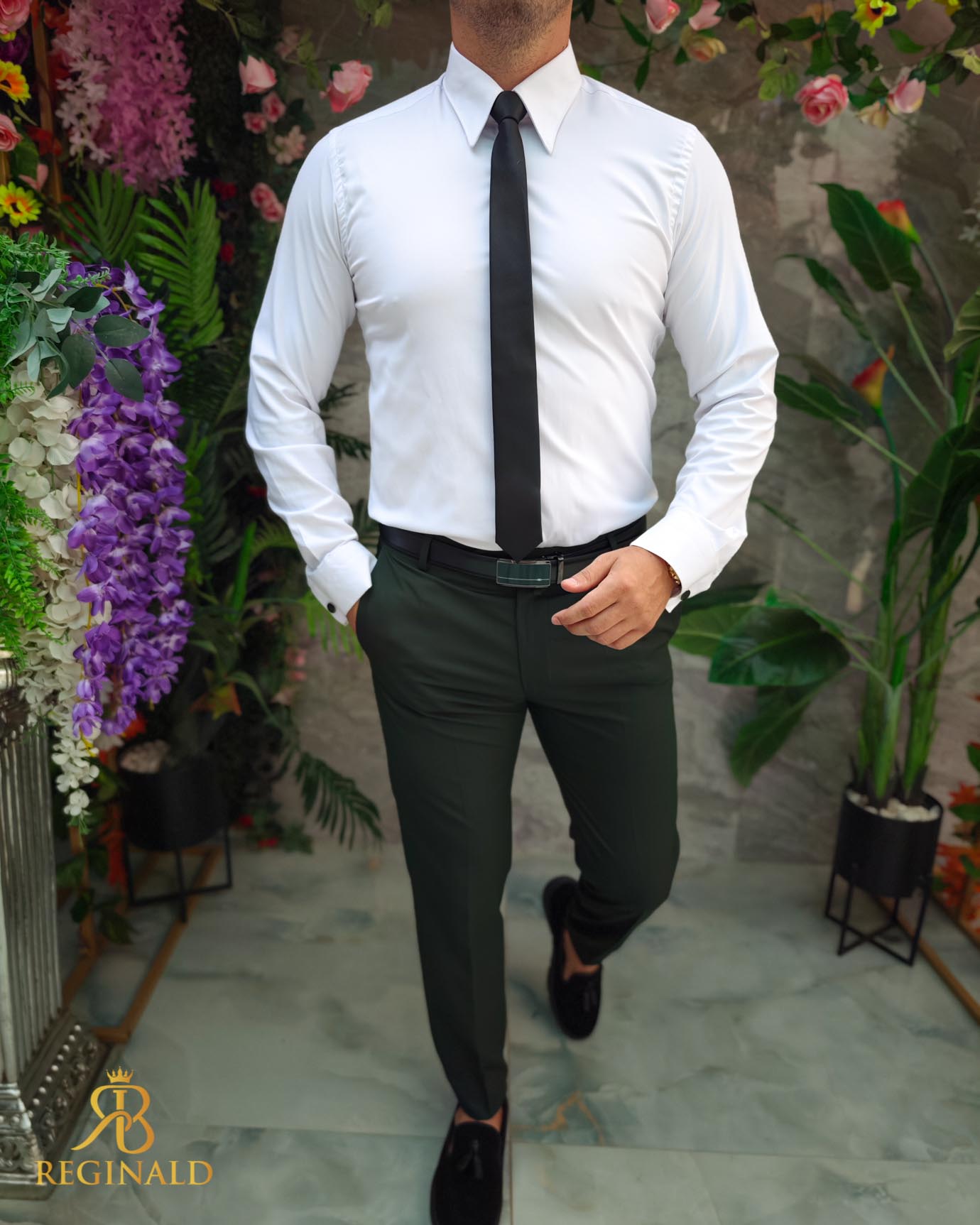 Tinuta 4 piese: Pantalon-Camasa-Cravata-Curea - TN122 - imagine 4