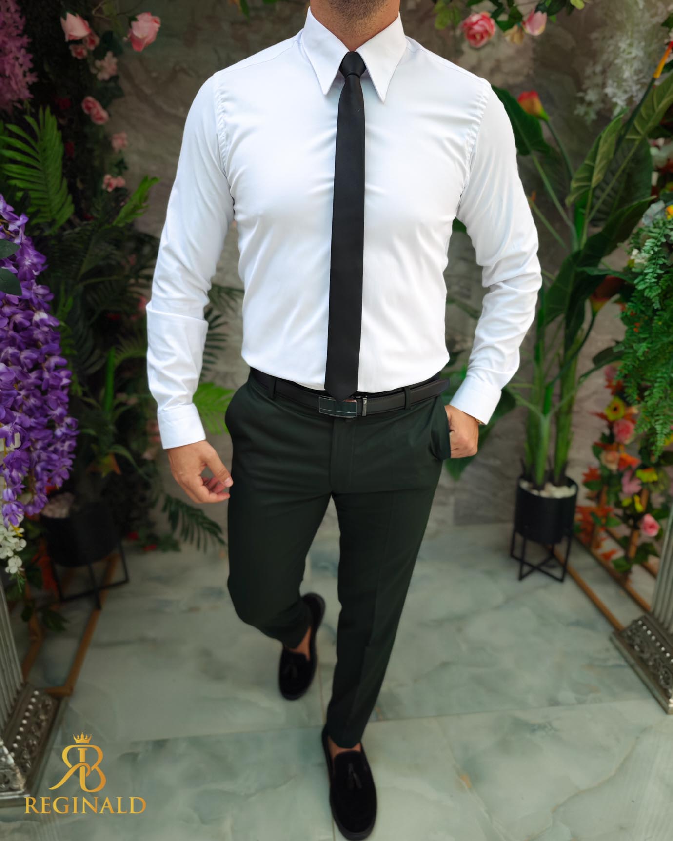 Tinuta 4 piese: Pantalon-Camasa-Cravata-Curea - TN122 - imagine 5