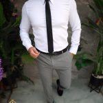 Ensemble 4 pièces : pantalon, chemise, cravate, ceinture - TN123