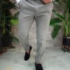 Pantaloni eleganți de bărbați, Gri, Slim Fit si Conici - PN840