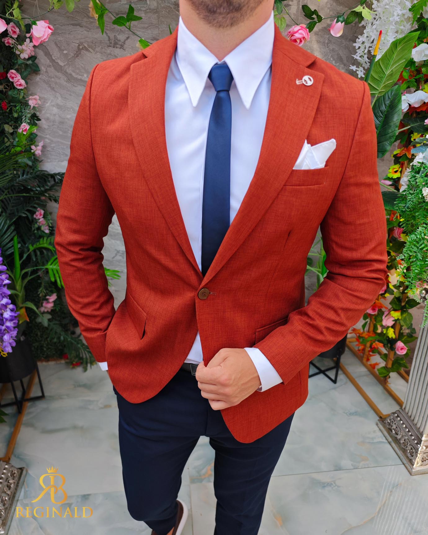 Tinuta 6 piese: Sacou-Pantalon-Camasa-Cravata-Curea-Batista- TN134 - imagine 2