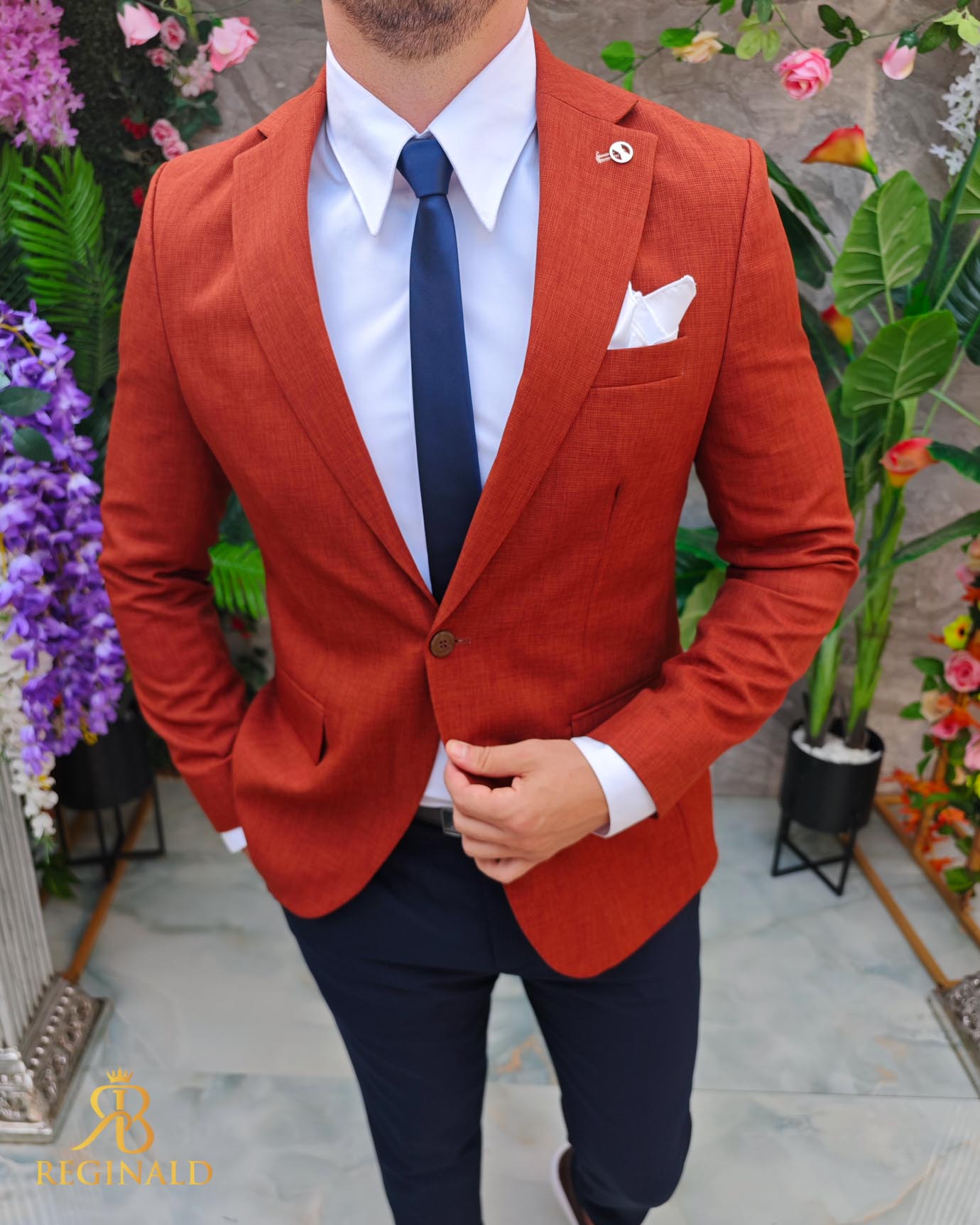 Tinuta 6 piese: Sacou-Pantalon-Camasa-Cravata-Curea-Batista- TN134 - imagine 4