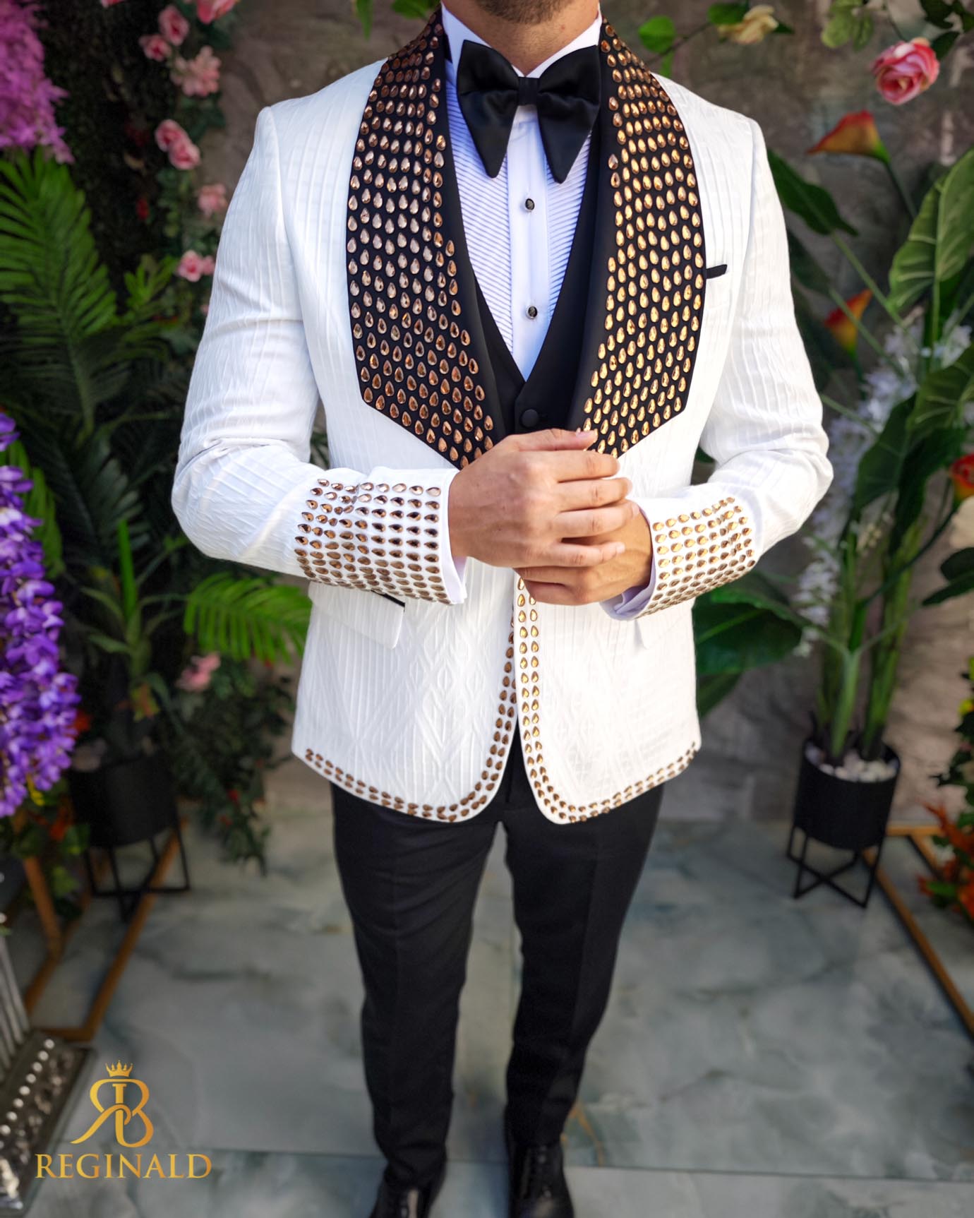 Costum ceremonie cu pietre stralucitoare 4 piese - C5073 - imagine 4