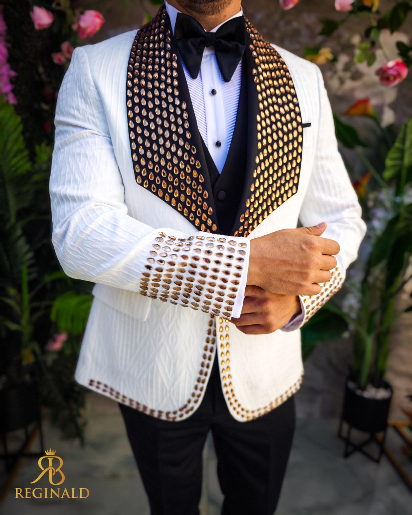 Costum ceremonie cu pietre stralucitoare 4 piese - C5073 - imagine 6