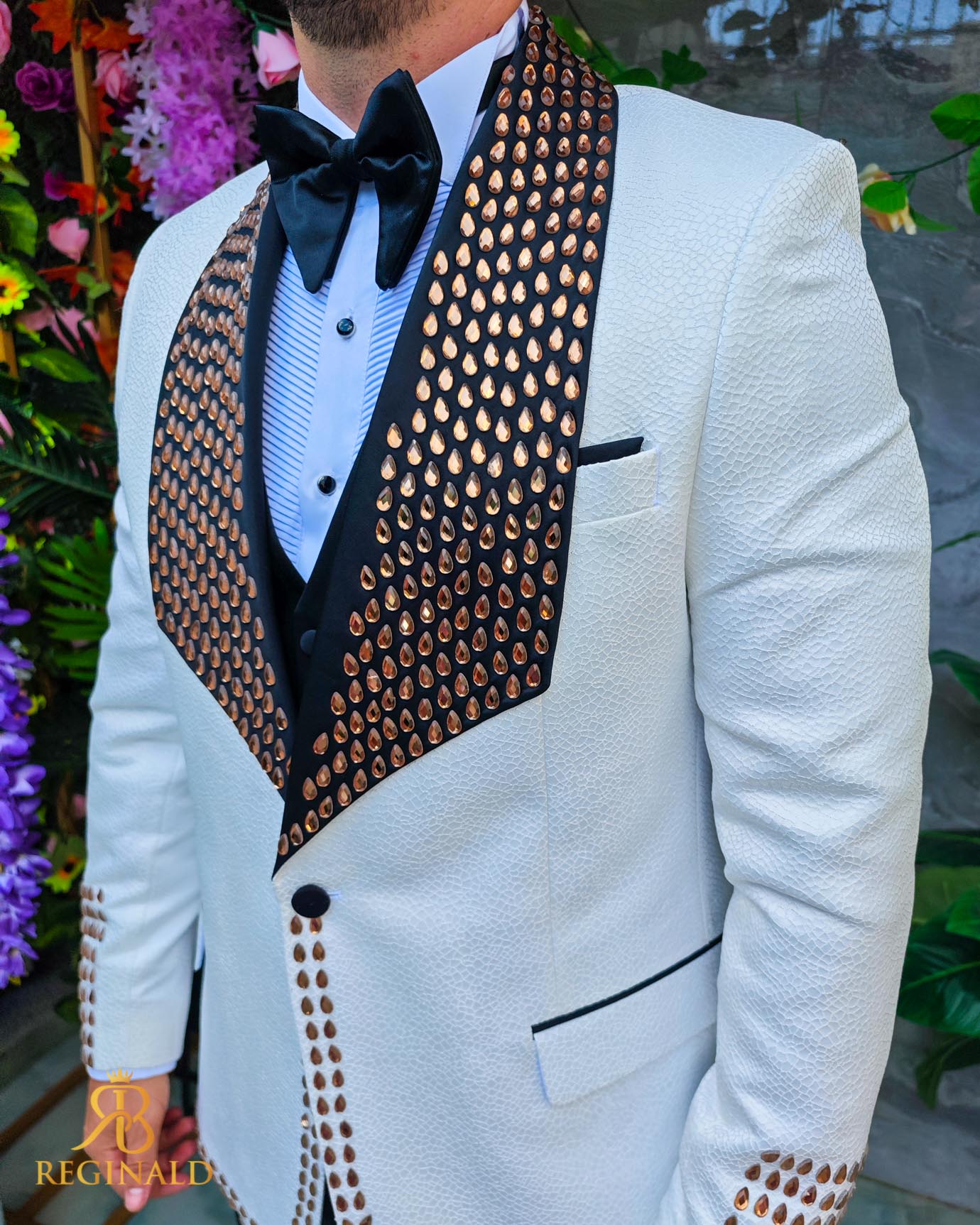 Costum ceremonie cu pietre stralucitoare 4 piese - C5075 - imagine 5