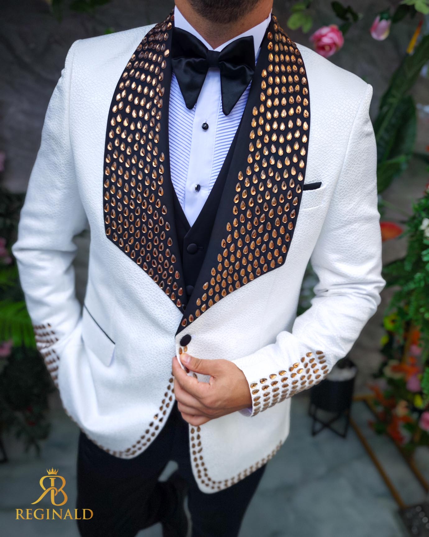 Costum ceremonie cu pietre stralucitoare 4 piese - C5075 - imagine 4