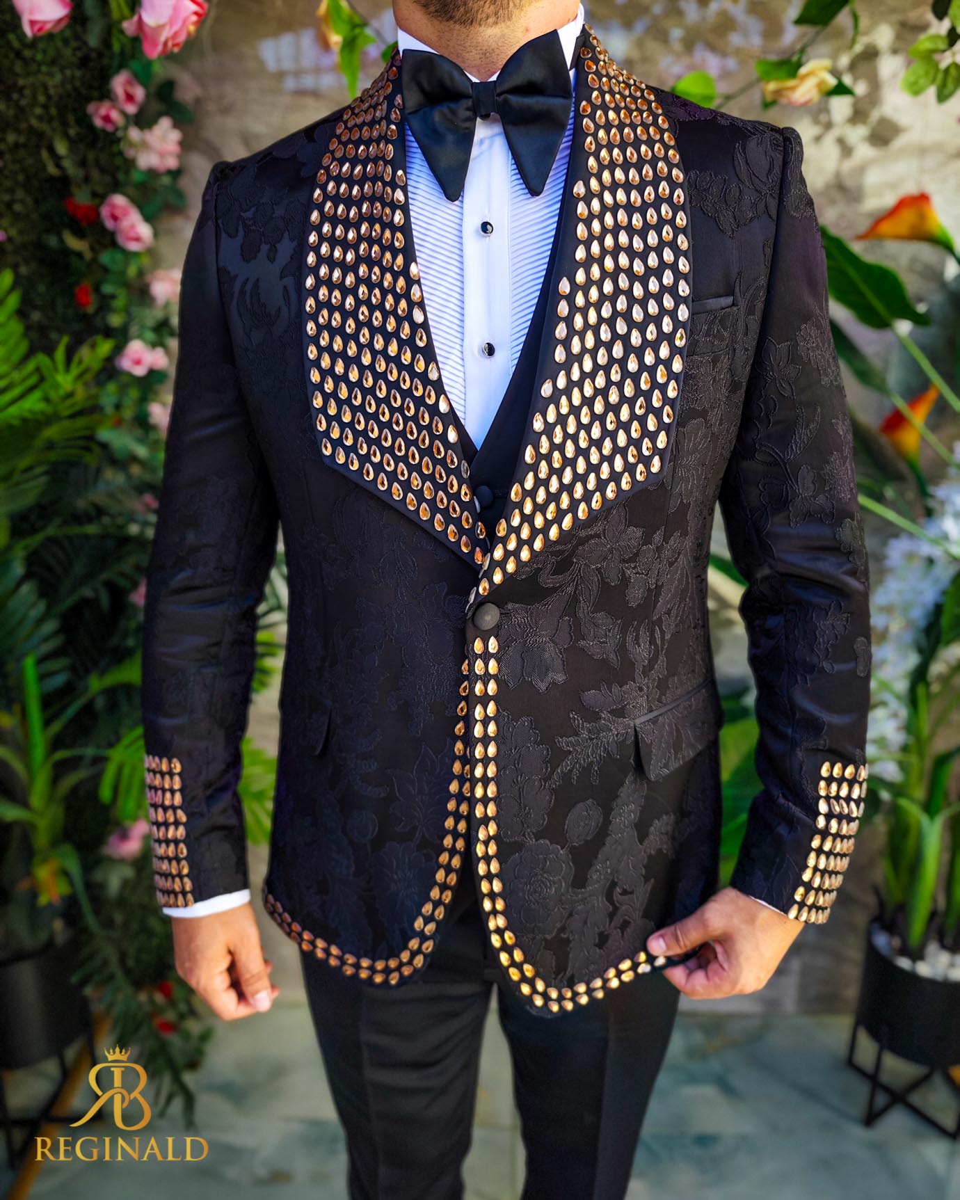 Costum ceremonie cu pietre stralucitoare 4 piese - C5072 - imagine 4