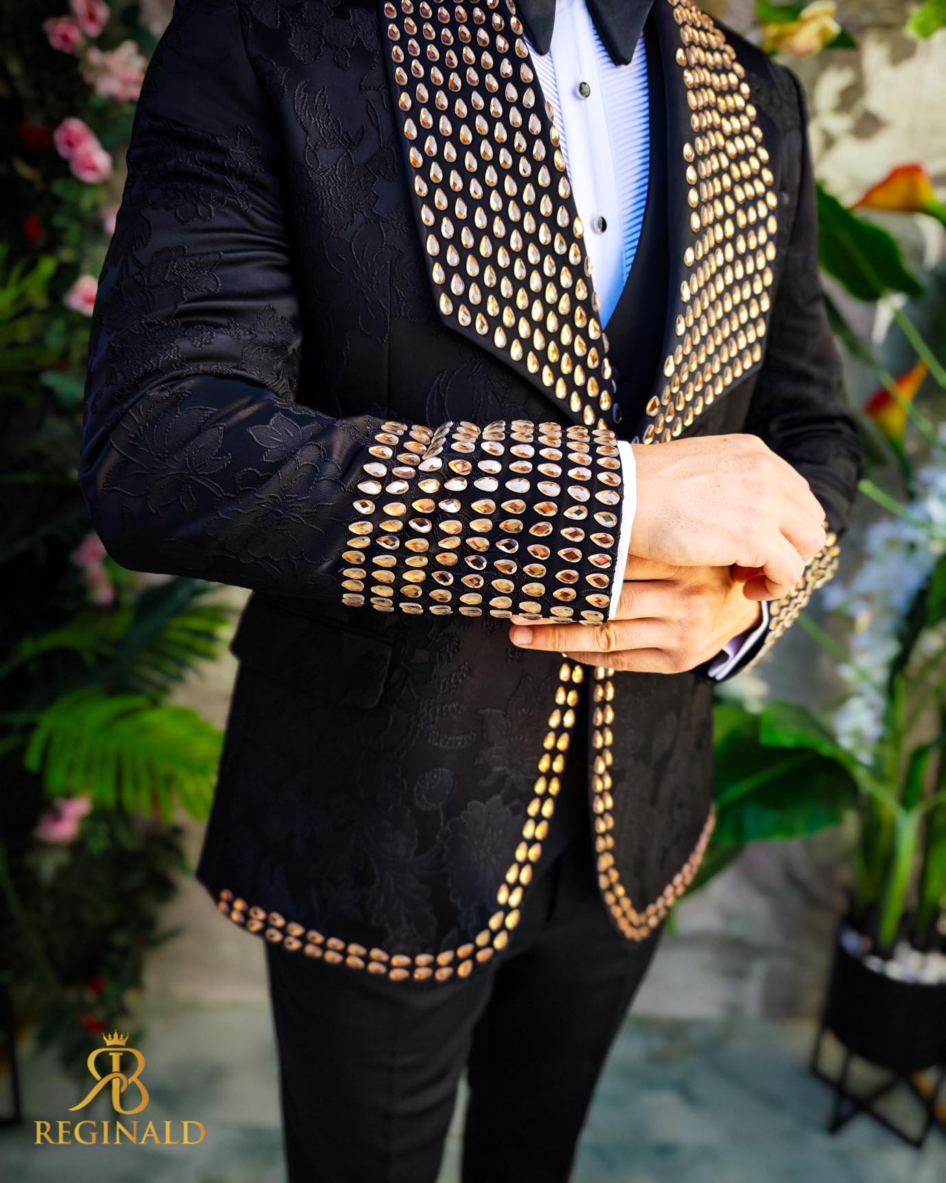 Costum ceremonie cu pietre stralucitoare 4 piese - C5072 - imagine 6