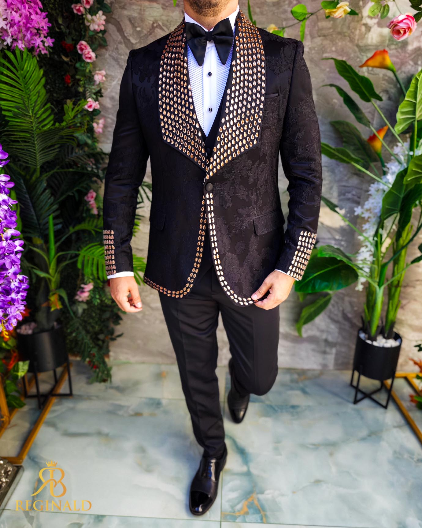 Costum ceremonie cu pietre stralucitoare 4 piese - C5072 - imagine 7