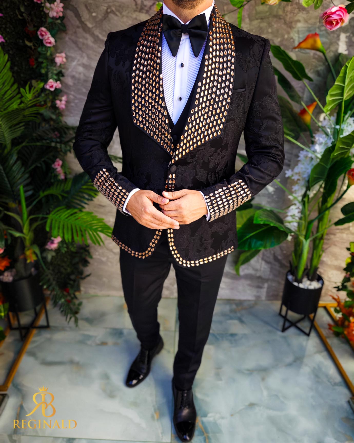 Costum ceremonie cu pietre stralucitoare 4 piese - C5072 - imagine 8