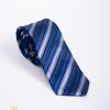 Cravata barbateasca slim , culoare: Albastra cu dungi- CV1050