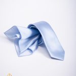 Tie and pocket square set, light blue - CV1029
