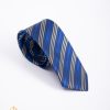 Cravata barbateasca slim , culoare: Albastra cu dungi - CV1058