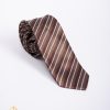 Cravata barbateasca slim , culoare: Maro cu dungi- CV1053
