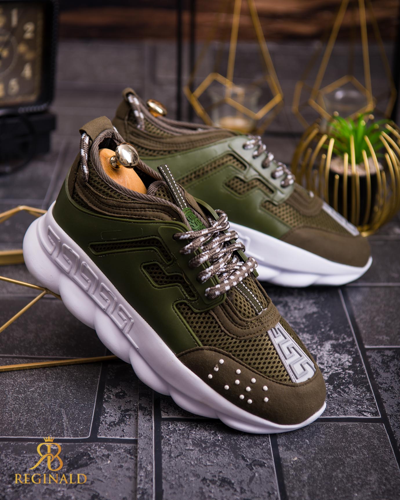 Adidasi Sport de barbati cu talpa inalta ultra-light , Verde – AD716 - imagine 4