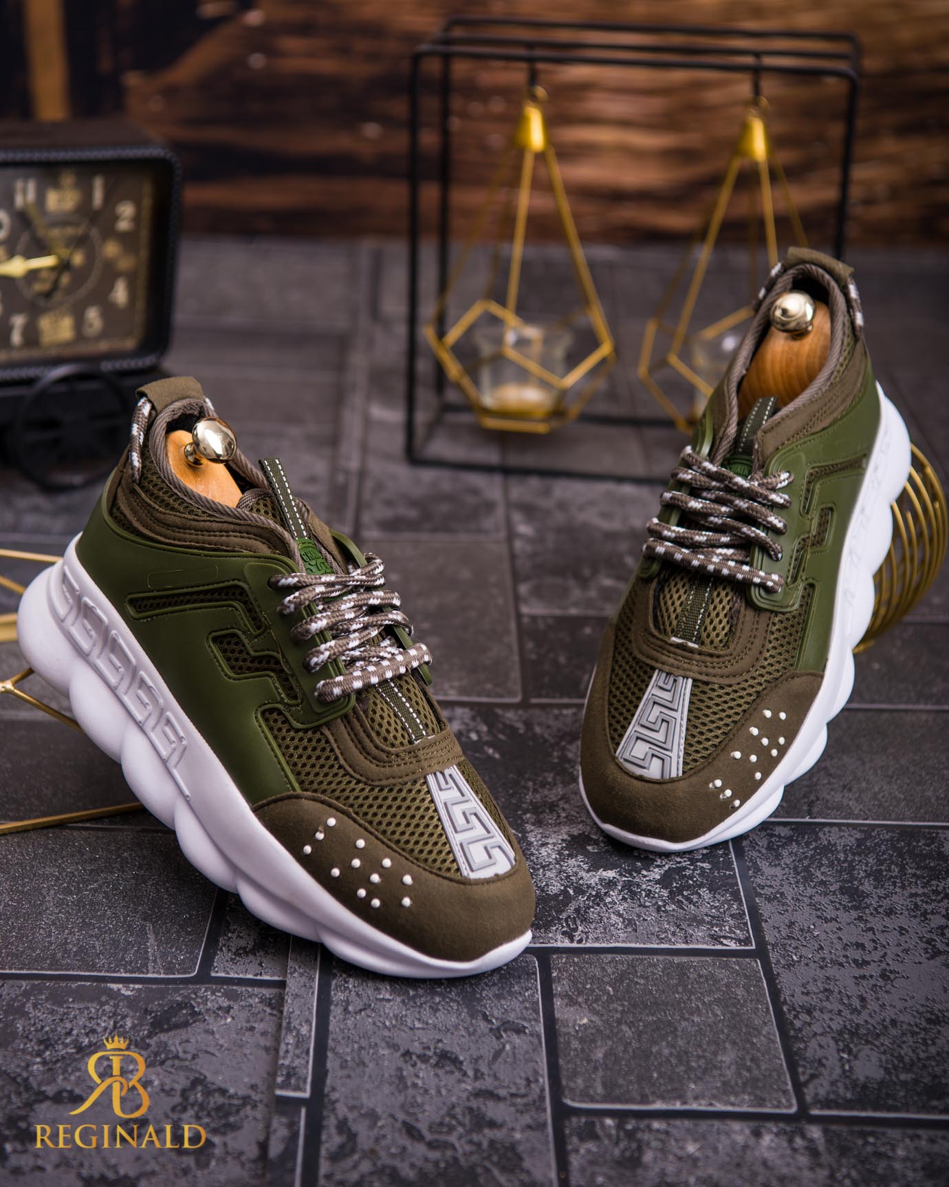 Adidasi Sport de barbati cu talpa inalta ultra-light , Verde – AD716 - imagine 5