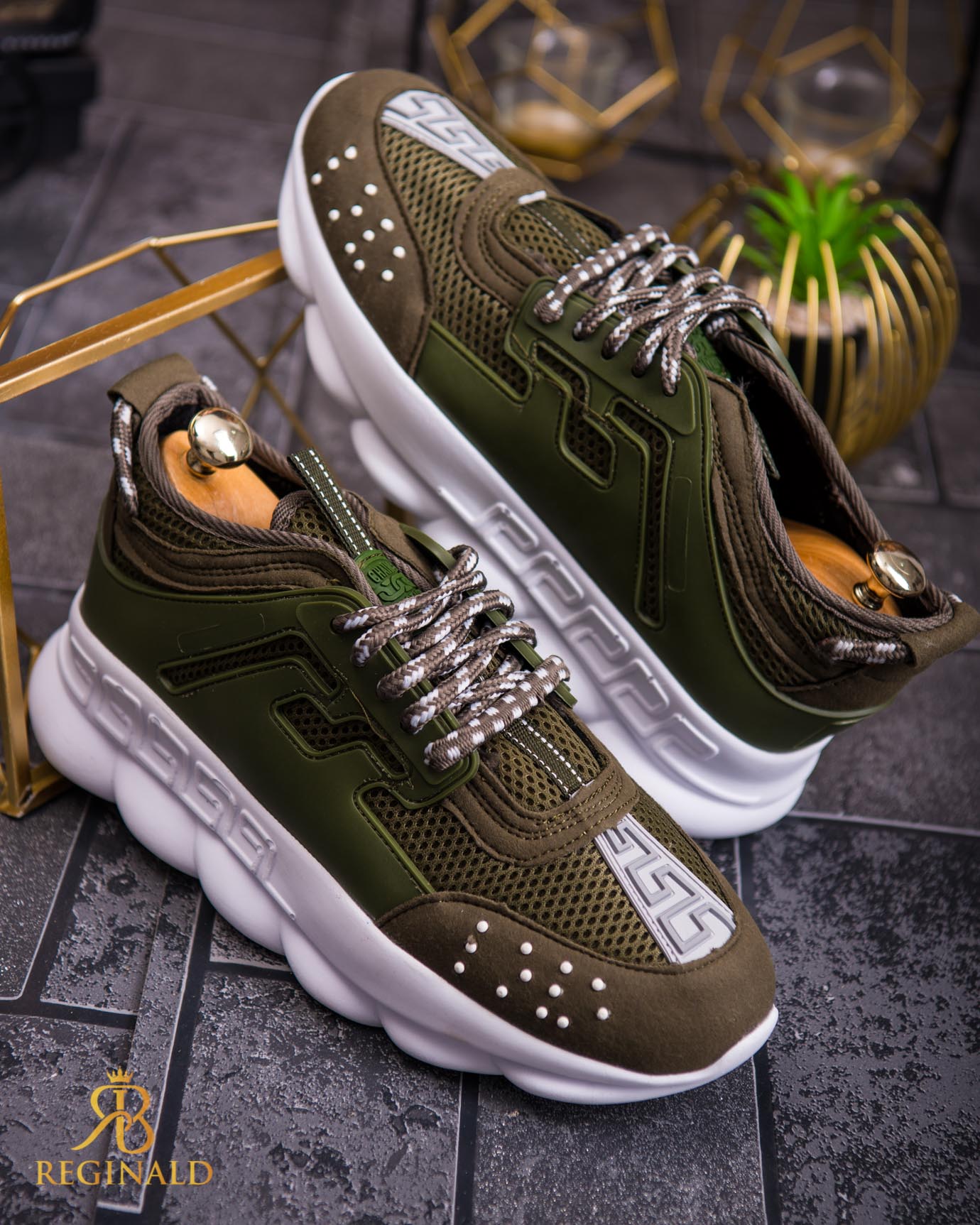 Adidasi Sport de barbati cu talpa inalta ultra-light , Verde – AD716 - imagine 2