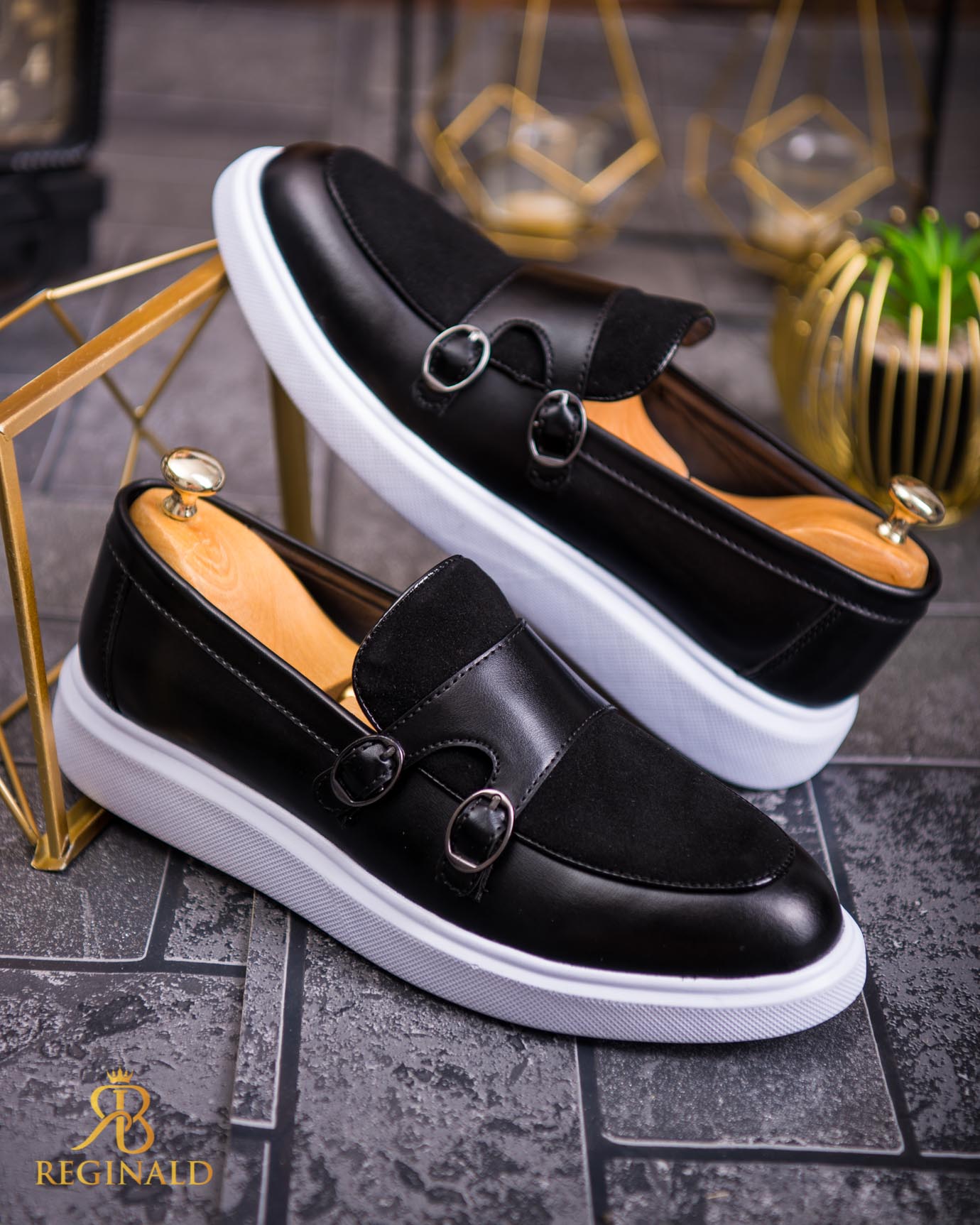 Mocasini de barbati casual, negri, talpa inalta ultra-usoara – AD721