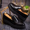 Mocasini de barbati casual, negri lăcuiti, talpa inalta ultra-usoara – AD727